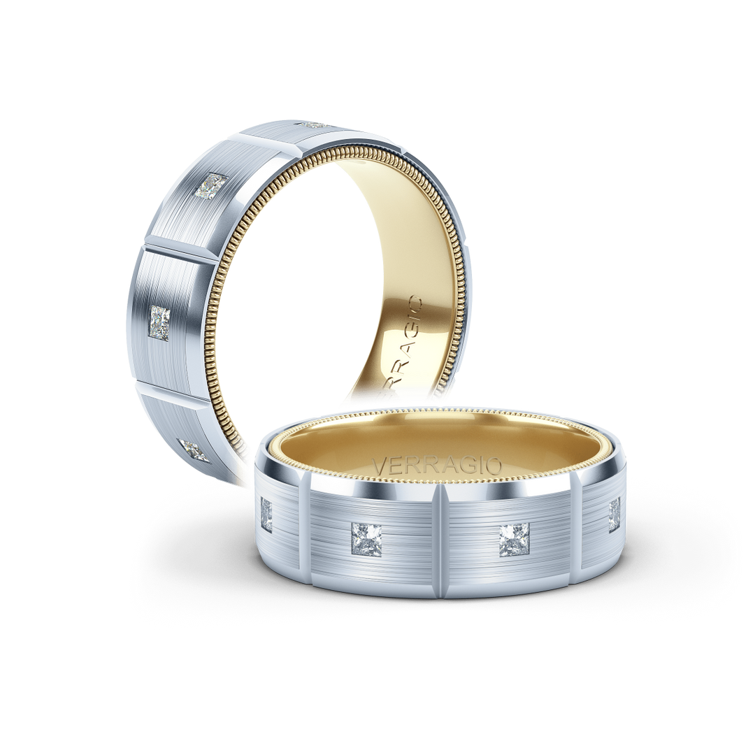 Verragio 7mm Modern Geometric Matte Finish Diamond Band VWD-7913