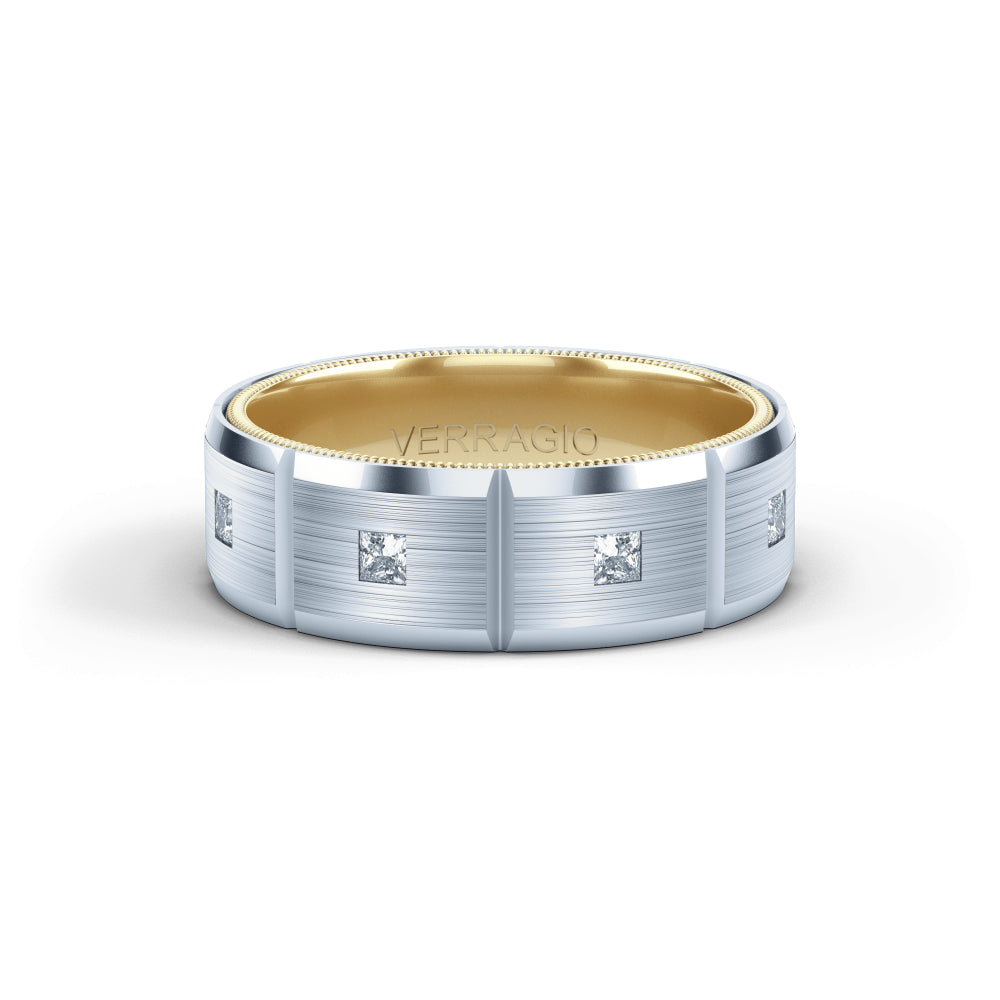 Verragio 7mm Modern Geometric Matte Finish Diamond Band VWD-7913
