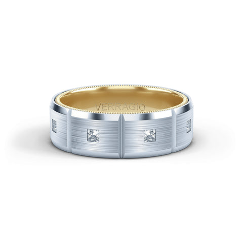 Verragio 7mm Modern Geometric Matte Finish Diamond Band VWD-7913
