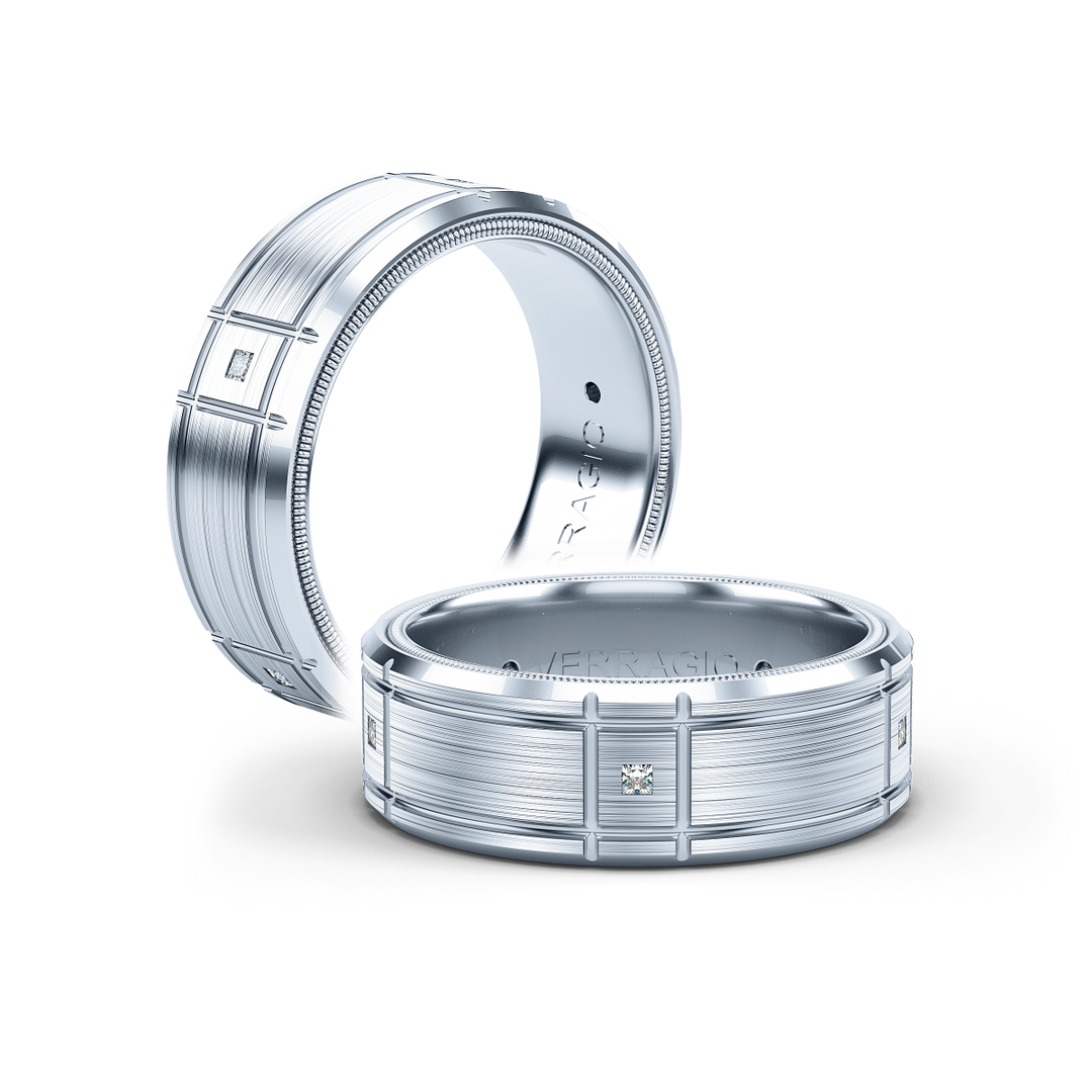 Verragio 8mm Matte Finish Princess Diamond Band VWD-8905