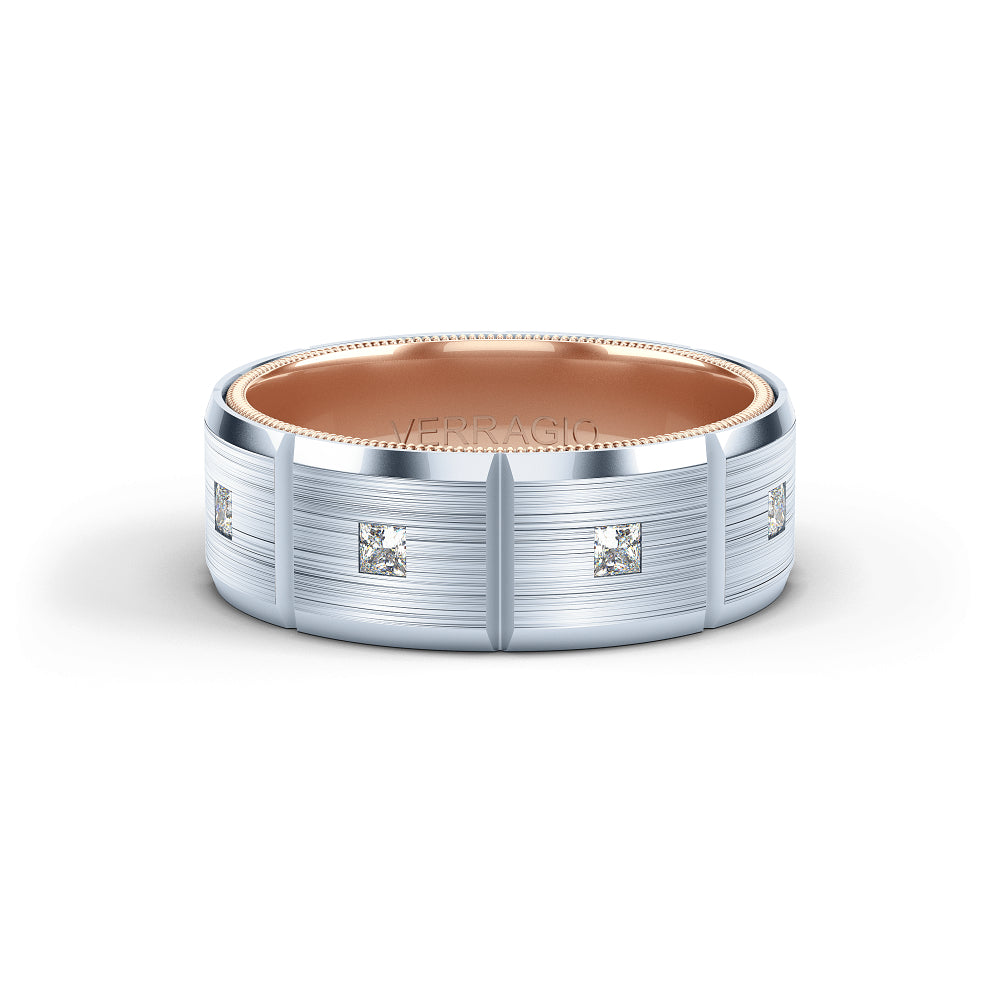 Verragio 8mm Modern Geometric Matte Finish Diamond Band VWD-8906