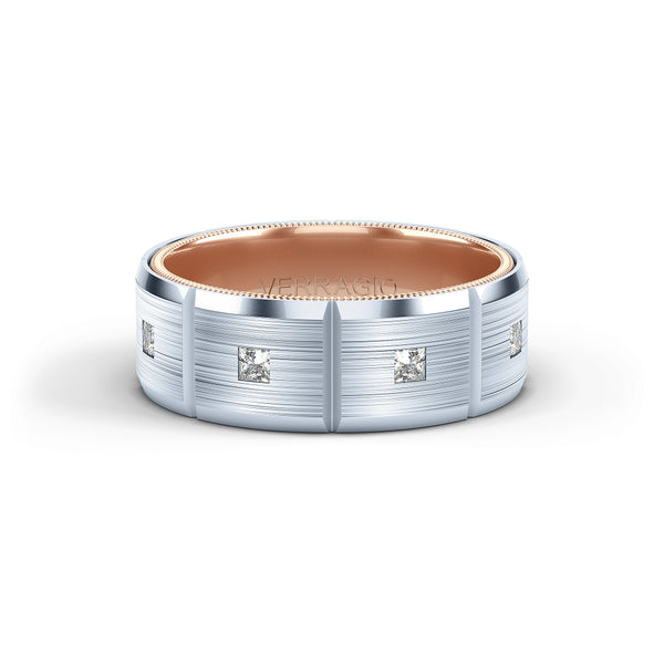 Verragio 8mm Modern Geometric Matte Finish Diamond Band VWD-8906