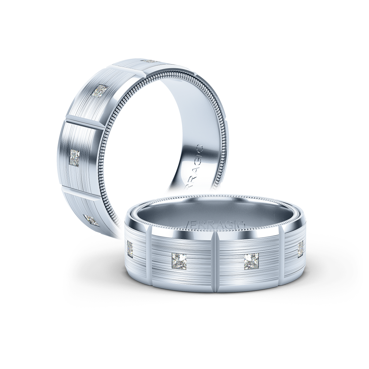 Verragio 8mm modern geometric matte finish diamond band vwd 8906