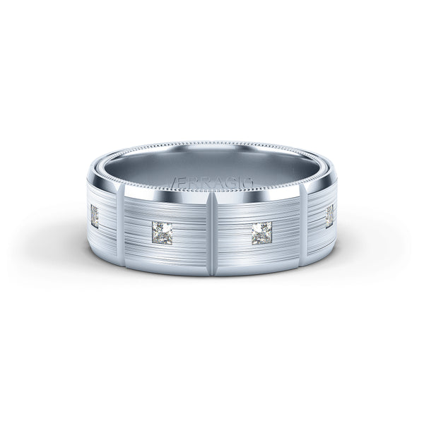 Verragio 8mm Modern Geometric Matte Finish Diamond Band VWD-8906