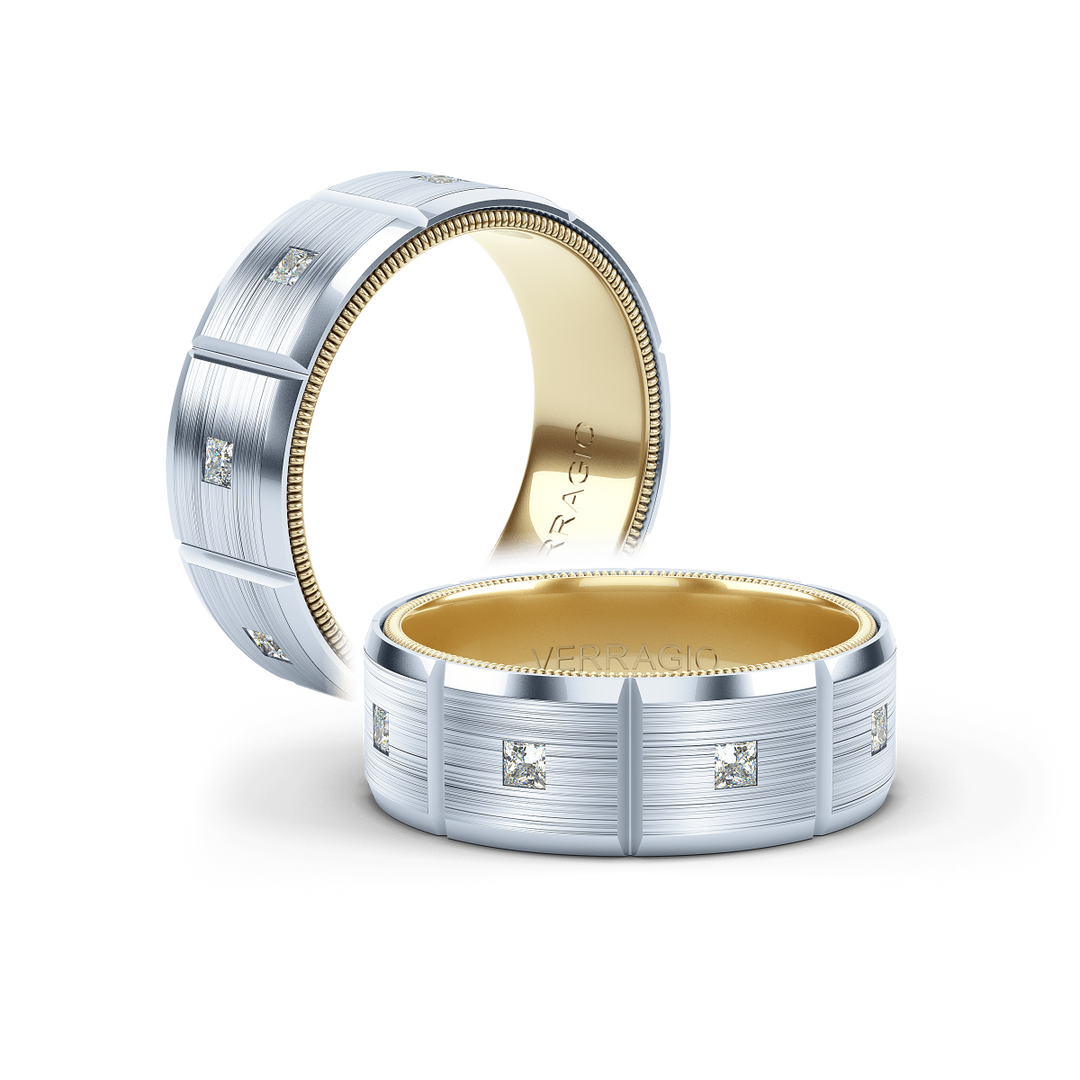Verragio 8mm Modern Geometric Matte Finish Diamond Band VWD-8906