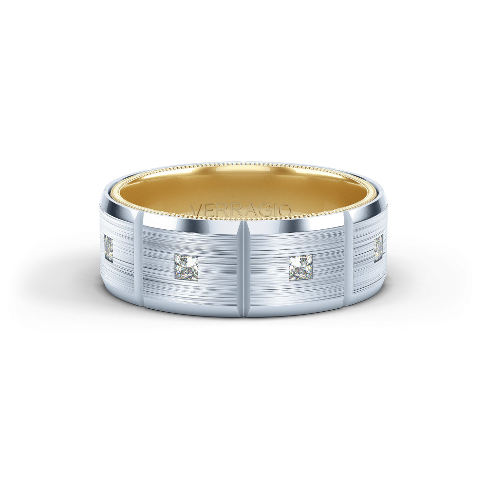 Verragio 8mm Modern Geometric Matte Finish Diamond Band VWD-8906