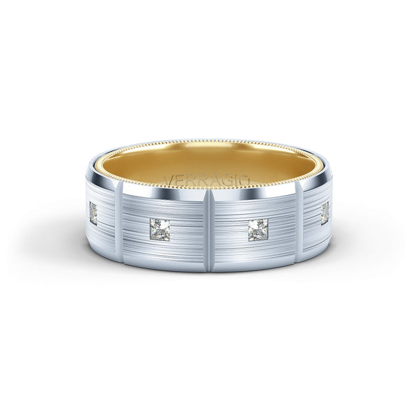 Verragio 8mm Modern Geometric Matte Finish Diamond Band VWD-8906