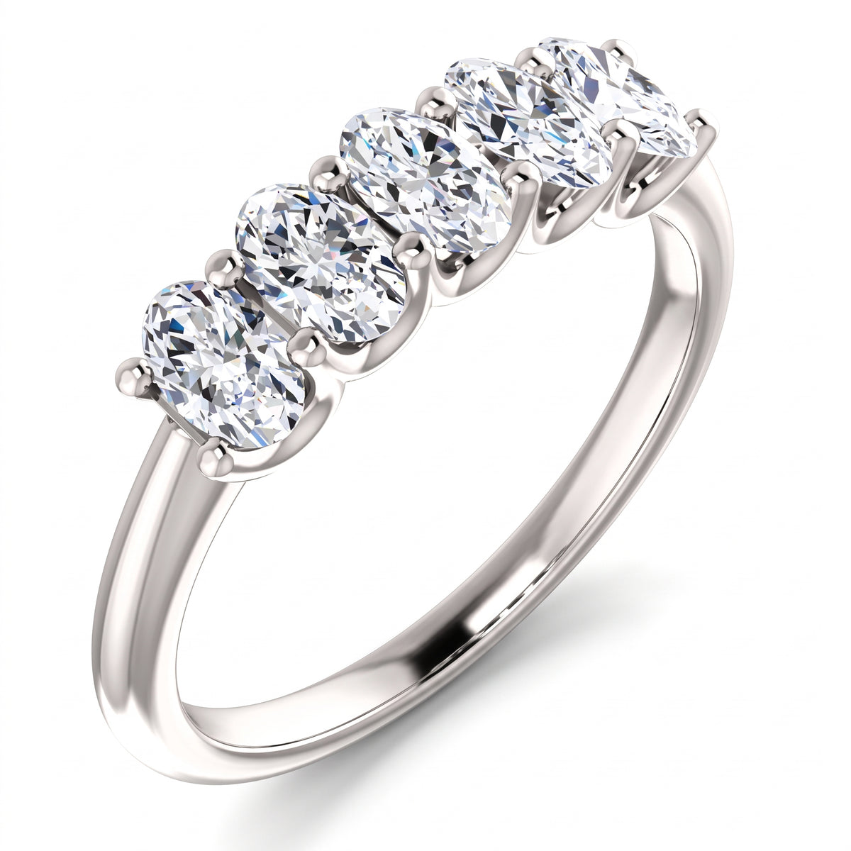White_gold_5_stone_oval_cut_diamond_ring