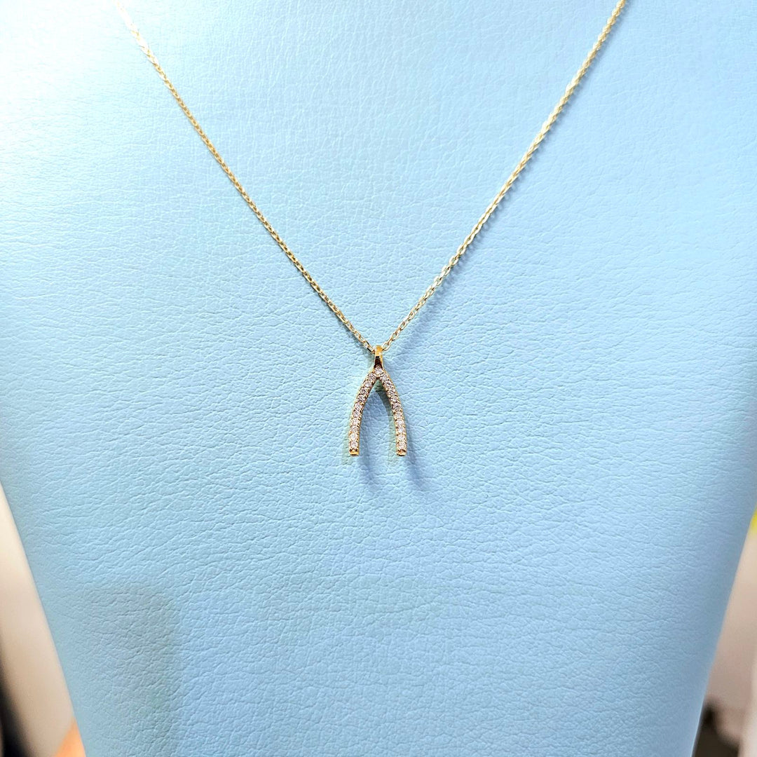 Wishbone Diamond Pendant