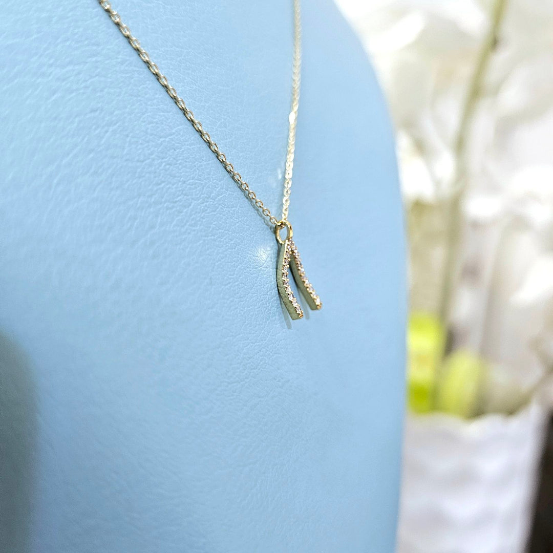 Wishbone Diamond Pendant