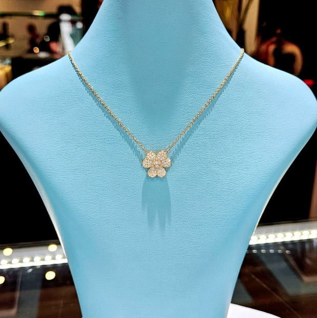 Flower Diamond Pave Necklace