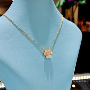 Flower Diamond Pave Necklace