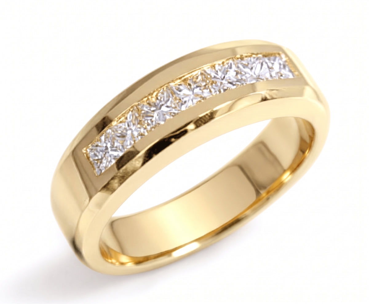 1 carat men's diamond ring channel set 6mm width f g color vs1 clarity
