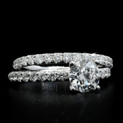 3.35 Ct. Round Cut Engagement Ring & Band GIA J Color VS2 GIA Certified