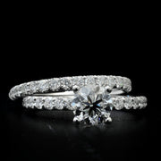 3.35 Ct. Round Cut Engagement Ring & Band GIA J Color VS2 GIA Certified