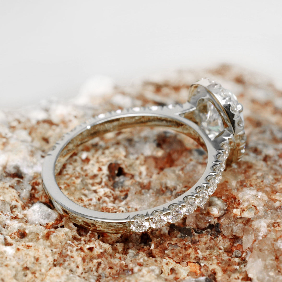 1.70 Ctw Natural Halo Oval Cut Engagement Ring GIA Certified