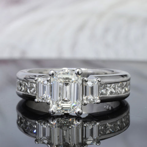 Emerald Cut Engagement Ring Front View