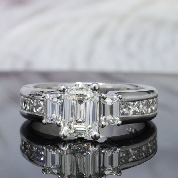 Emerald Cut Diamond Engagement Ring only