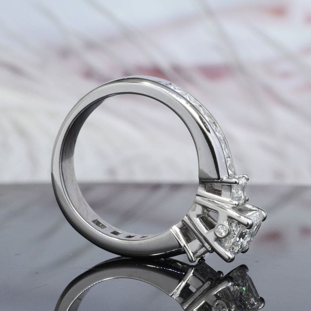 Emerald cut diamond engagement ring