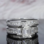 Emerald Cut Engagement Ring Set
