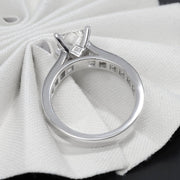 3.40 Ctw Princess Cut Engagement Ring & Matching Band I Color VS1 GIA Certified