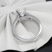 3.40 Ctw Princess Cut Engagement Ring & Matching Band I Color VS1 GIA Certified