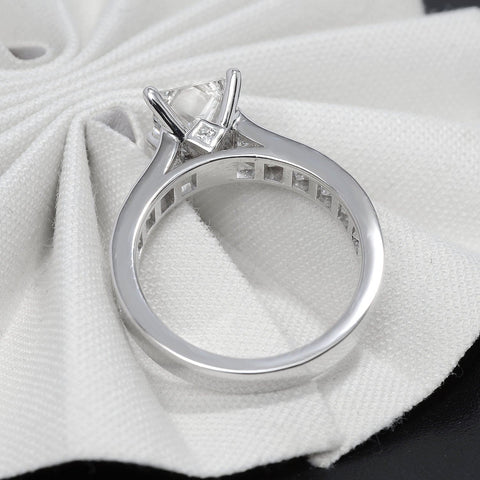 2.10 Ct. Princess Cut Engagement Ring with Wedding Band G Color VVS2 GIA Certified