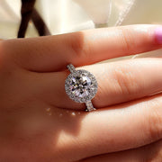 3.90 Ctw Halo Diamond Engagement Ring I Color SI1 GIA Certified 3X