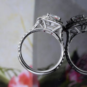 Double Halo Cushion Cut Engagement Ring Side Profile
