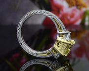 Yellow Radiant Cut Engagement Ring Profile View