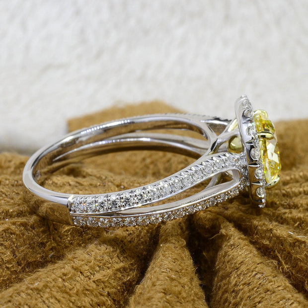 Canary Fancy Yellow Radiant Cut Diamond Ring
