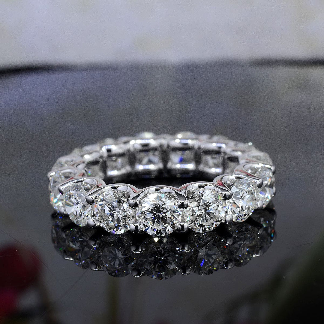5 Carat Diamond Eternity Band U-Setting Round Cut G Color SI1 Clarity