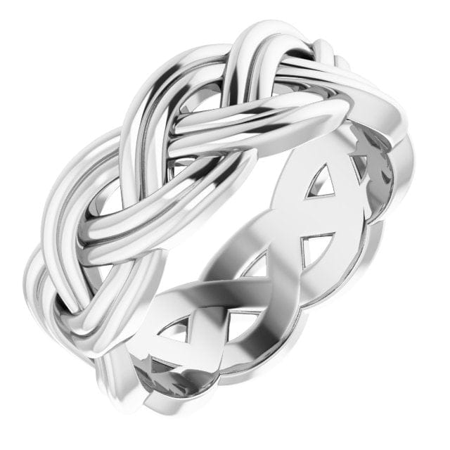 14k gold double rope design band 8mm width