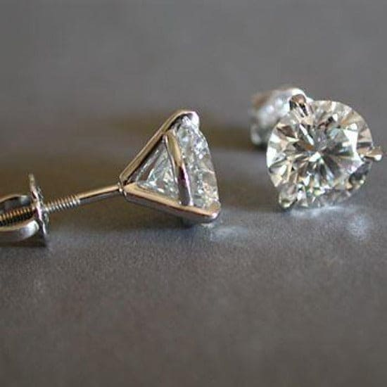 1.40 Ct. Round Cut Martini Diamond Stud Earrings G Color VS1 GIA Certified 3X