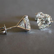 Round Cut Martini Diamond Stud Earrings