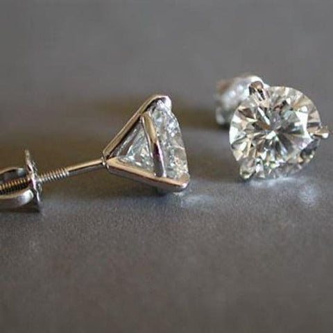 Round Cut Martini Diamond Stud Earrings