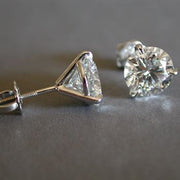 1.80 Ct. Round Cut Martini Diamond Stud Earrings H Color VS2 GIA Certified 3X