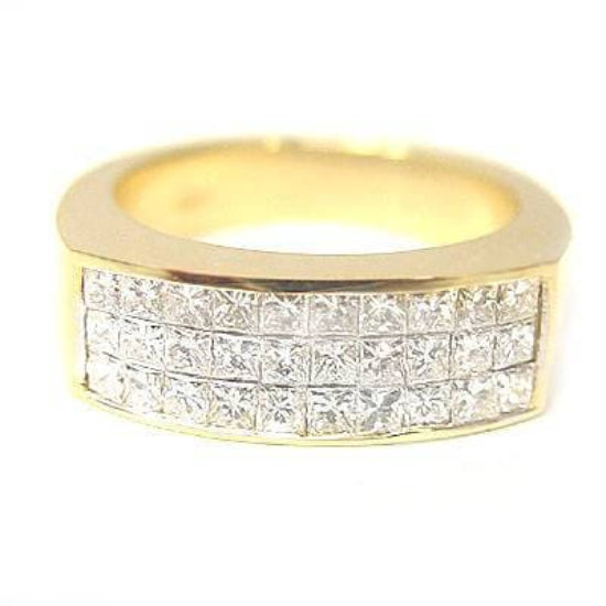 Men's Princess Cut Diamond Ring | Invisible Set Men's Princess Cut Ring 