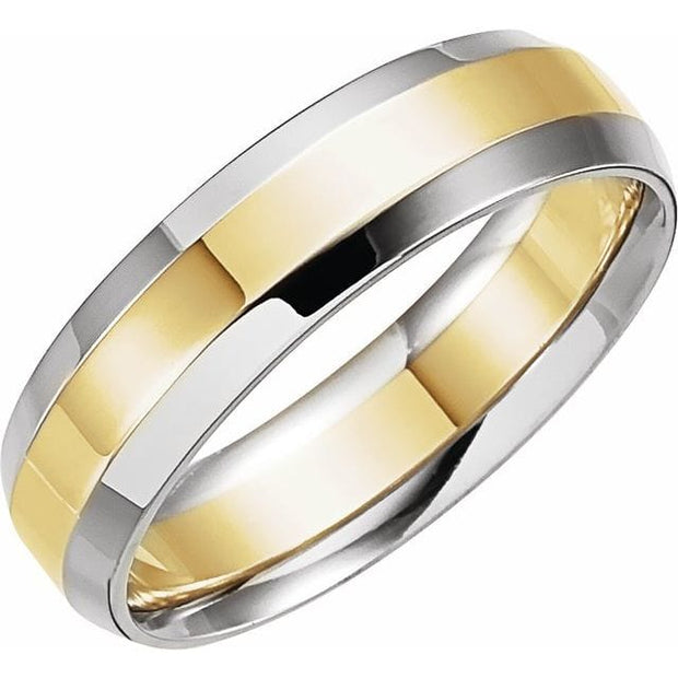 14K Gold Beveled-Edge Band 8mm Width