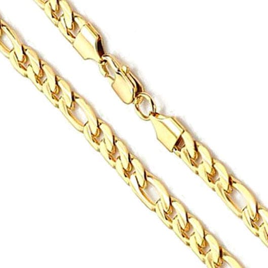 14K Yellow Gold Figaro Chain 11mm – Kingofjewelry.com