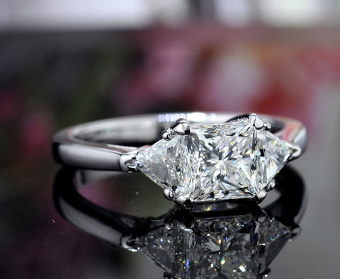 Princess Cut Diamond Engagement Rings for Women GIA Certified 14K Gold –  Glitz Design