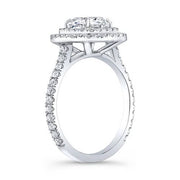 Cushion Cut Double Halo Engagement Ring Side View