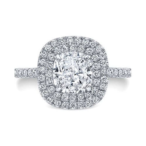 Double Halo Engagement Ring Front View