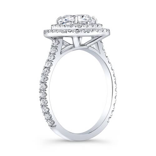 4.16 Ct. Cushion Cut Double Halo U-Setting Diamond Engagement Ring G, VS2 GIA