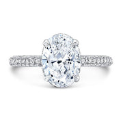 1.15 Ct. Oval Cut Micro Pave Diamond Engagement Ring G, VS1 GIA