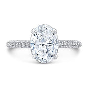 1.38 Ct. Oval Cut Micro Pave Diamond Engagement Ring G, VVS2 GIA