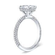 1.55 Ct. Oval Cut Micro Pave Diamond Engagement Ring G, VS1 GIA
