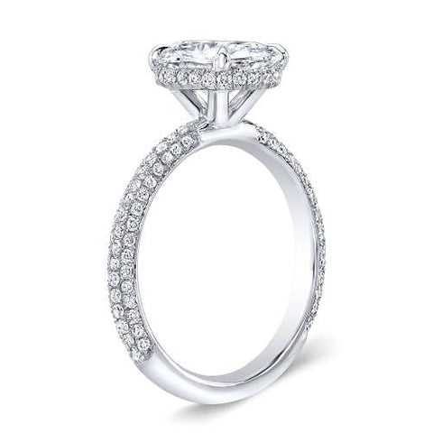 Hidden Halo Oval Engagement Ring
