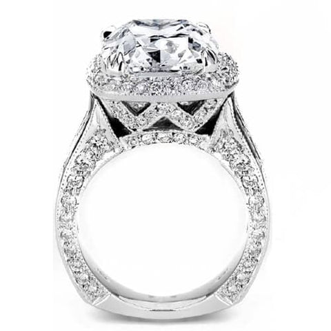  Wide Shank Halo Cushion Cut Diamond Ring Sie Profile 