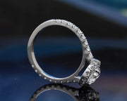 Teardrop Pear Halo Engagement Ring Set Side Profile